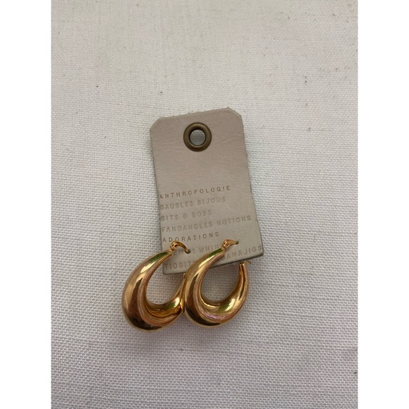 Anthropologie Jewelry - NEW! Anthropologie Gold Hoop Earrings